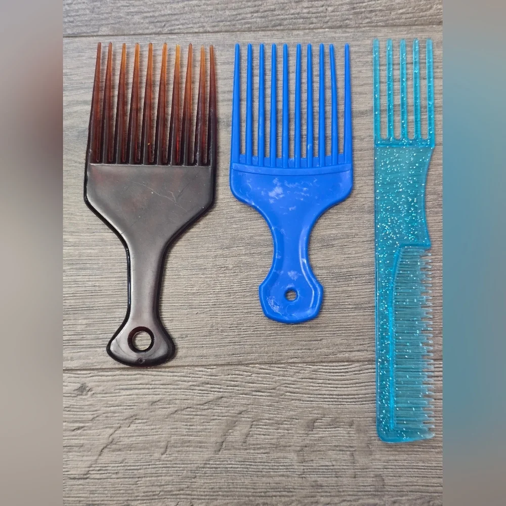 80's Retro Hair Pick Lot Of 7 Vintage